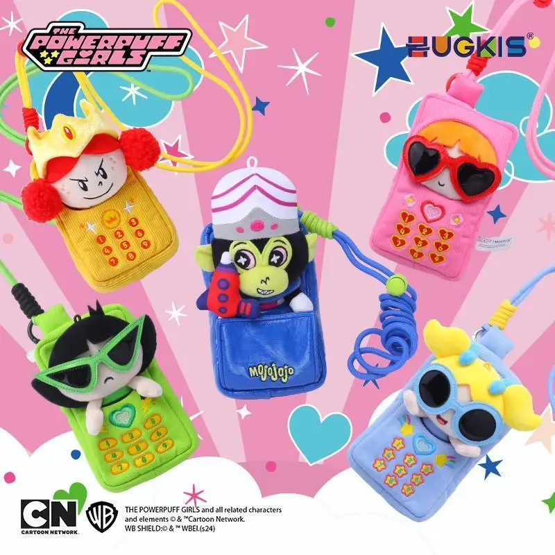 

New The Powerpuff Girls Call Me Series Blind Box Change Clothes Phone Modeling Inclined Span Ornament Cute Cartoon Girl Gift Toy