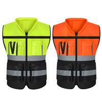 Durable Multi Pocket Workwear Vest With/Without Waistband Strip Protective Clothing Safety For Night Running Factory Unisex