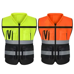 Multi Pocket Reflective Workwear Vest And Waistband High Brightness Strip Protective Clothing Safety For Night Running Factory