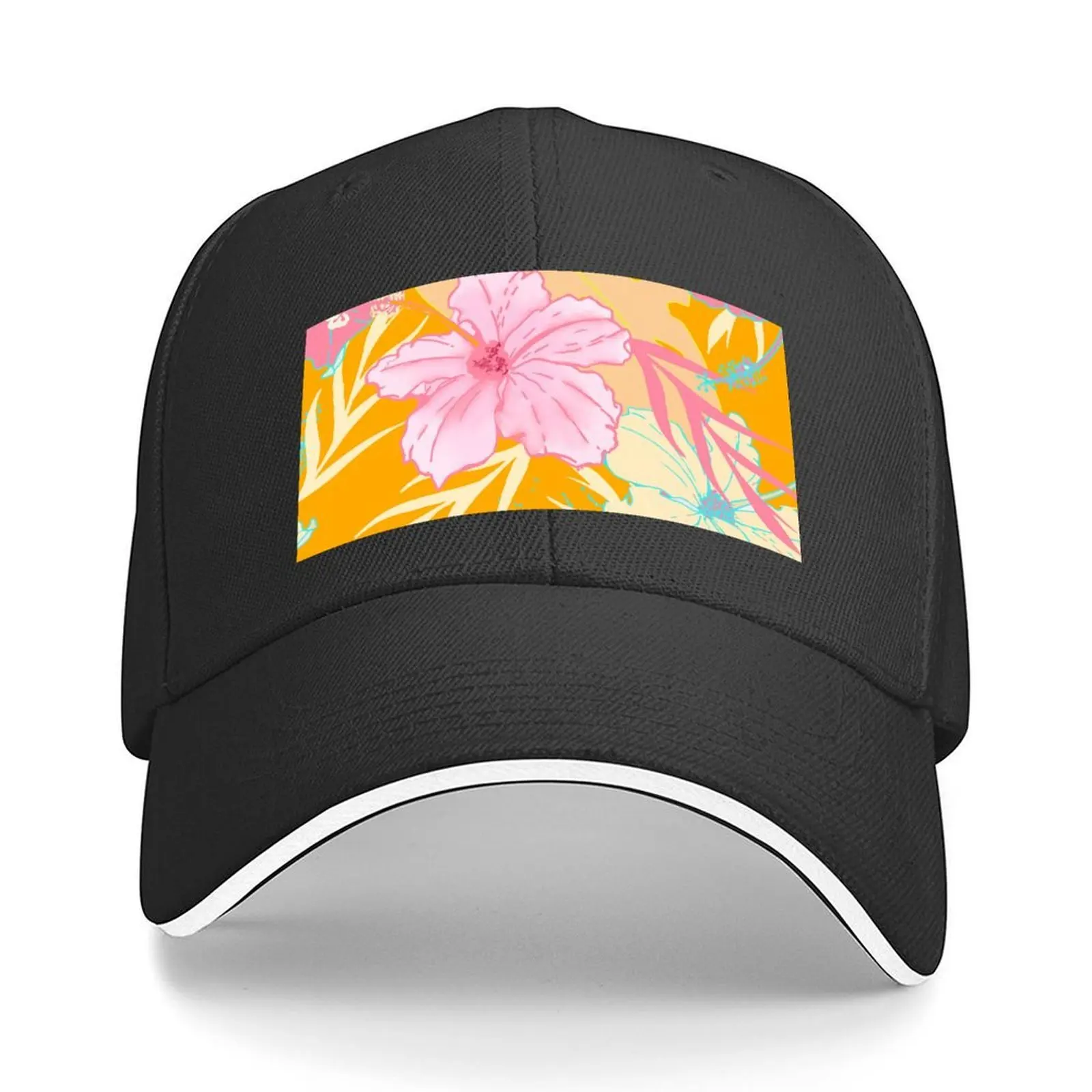 

Tropical Island Hibiscus Flowers and Monstera leaves Baseball Cap tea Hat luxury woman cap Funny hats Hat Beach Woman Men's
