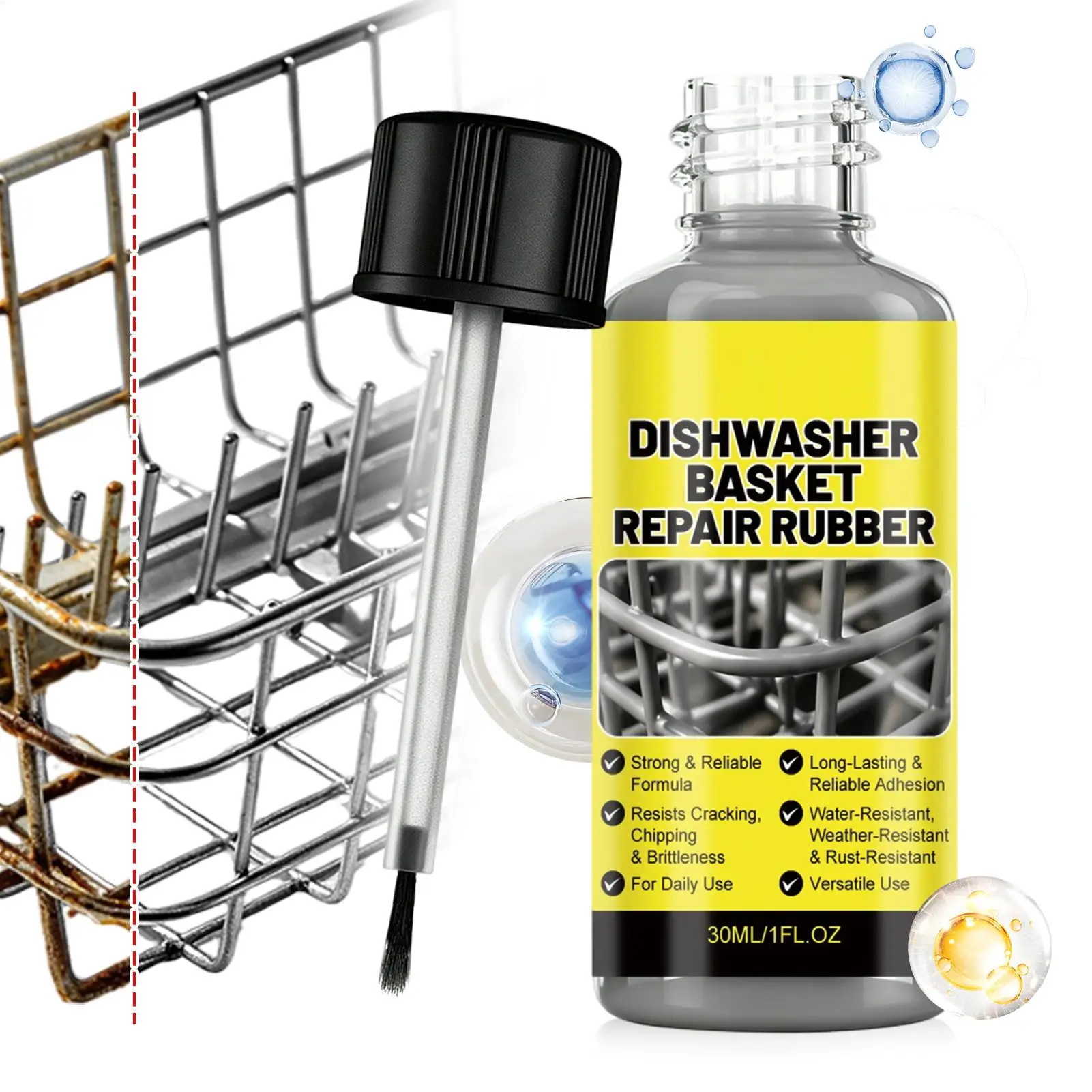 Dishwasher Rack Repair 30ml Rubber Rust Remover Coating Tine Restorer Paint For Home Kitchen Appliance Basket maintenance