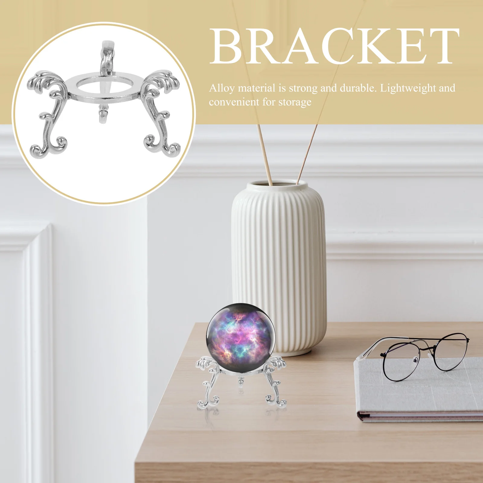 

2Pcs Alloy Crystal Ball Stand Practical Crystal-Ball Support Base Wide Use Range Excellent Technology Attract Attention