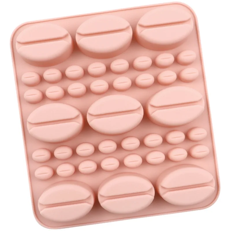 Wholesale Large and Small Coffee Bean Chocolate Mold, Silicone Cake Molds, Baking Handmade Soap Moulds, Ice Cube Trays 607