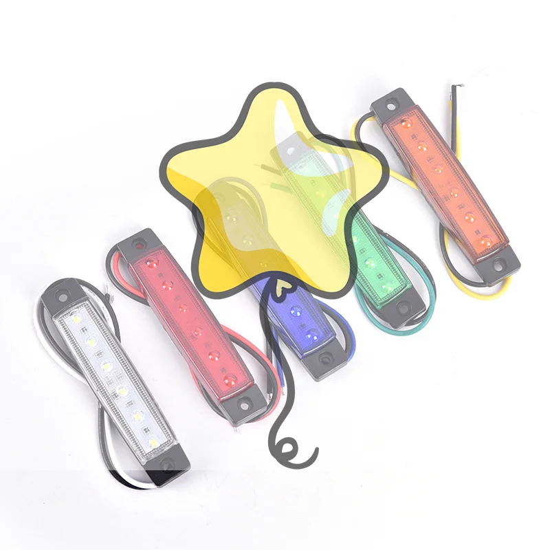 

1PC 12V 6LEDS Lorry Side Marker Indicator Low Led Trailer Light Rear Side Lamp