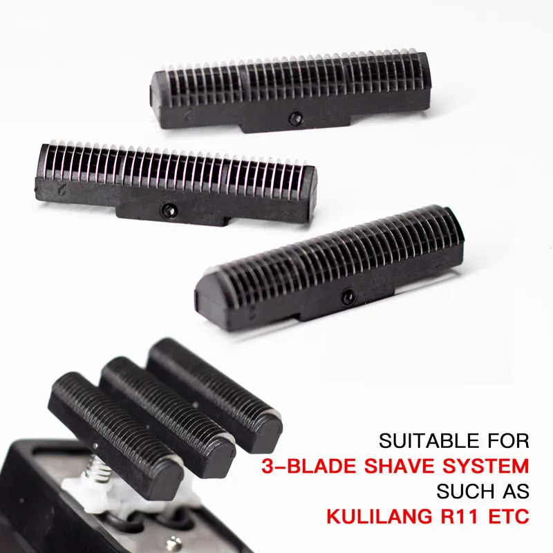 Original Replacement Blade Net Set for 3-Blade Shave System for KULILANG R11 Hatteker Men's Electric Razor Shaver Accessories