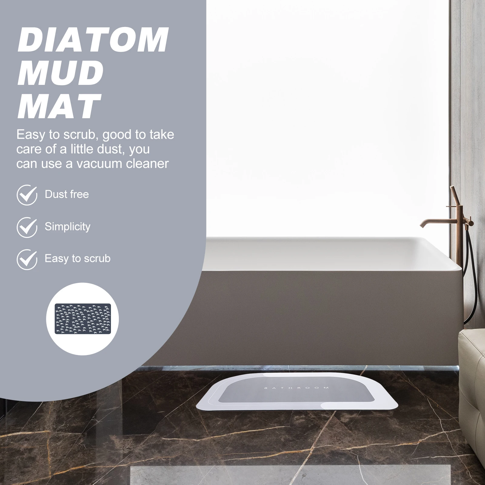 

Absorbent Floor Mat Washable Bathroom Anti Slip Rug Home Decor Non Slipping Carpet Water Absorption Practical Use Lightweight