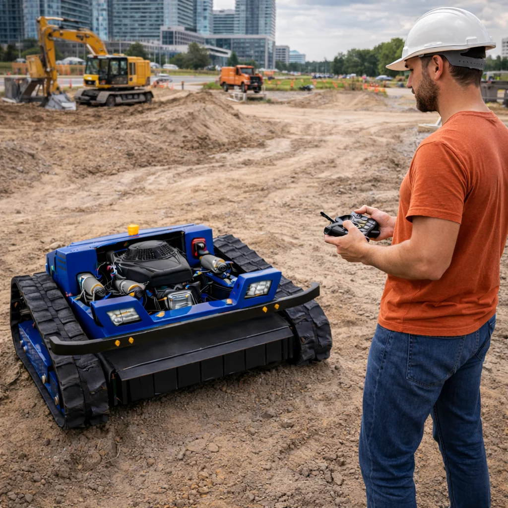 

Робот-газонокосилка для сада и лесопарков с дистанционным управлением – для очистки склонов и освоения бездорожья