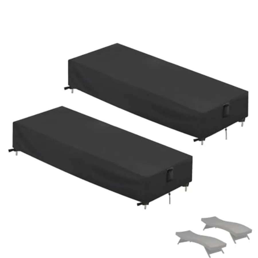

Chaise Lounge Cover 2 Pack Waterproof Outdoor Lounge Chair Covers for Patio Furniture Pool Lounge Chair Outdoor Furniture Cover