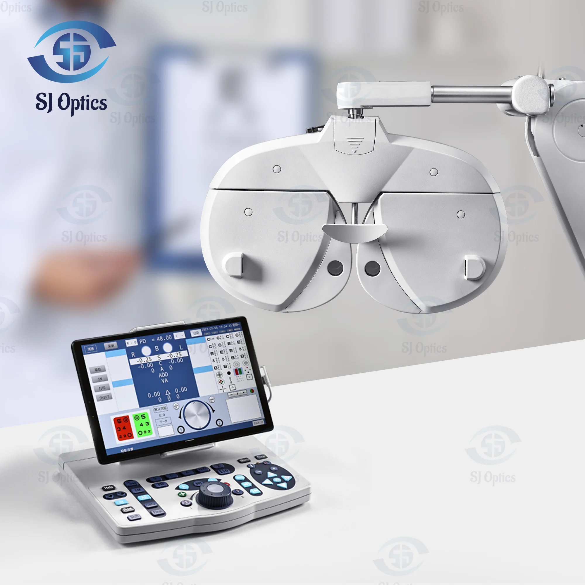 SJ Optics Auto Phoropter Price DPS-700 Vision Tester Optical Portable Auto Phoropter Optometry Equipment Automatic Phoropter