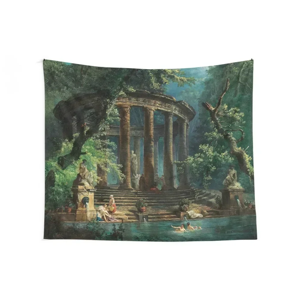 The Bathing Pool, by Hubert Robert Tapestry Home Decorating Decorative Wall Tapestry