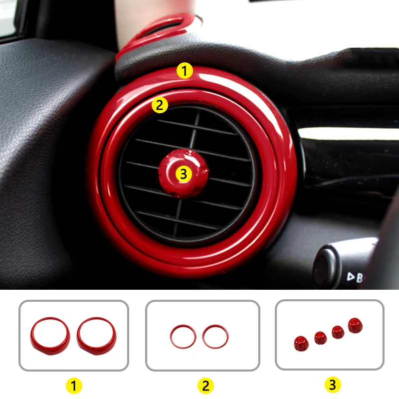 Car Interior ABS Plastic Decoration Cover Red Modified Sticker For BMW MINI Cooper S F54 F55 F56 F57 F60 CLUBMAN Car Accessories