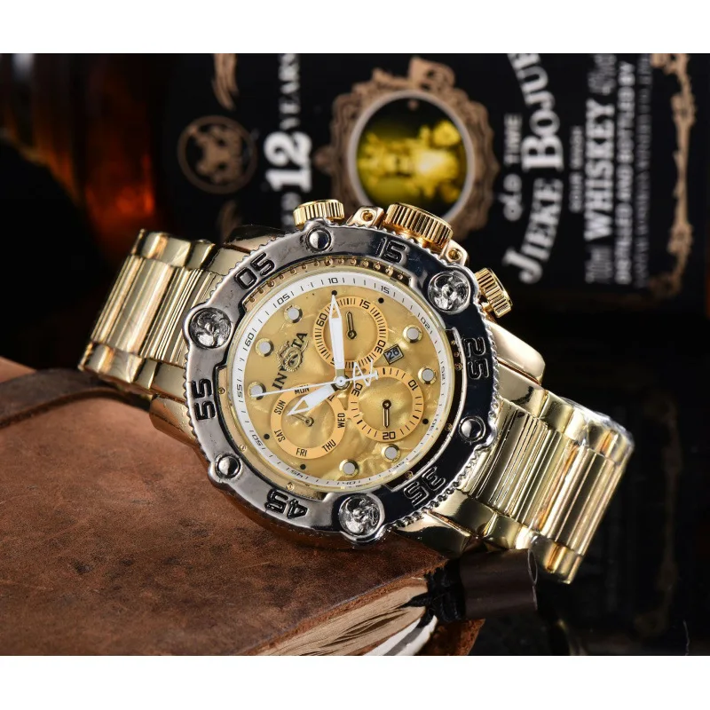 ساعة جوكر لوني للرجال 2025 من الفولاذ المقاوم للصدأ بحركة كوارتز بمينا قزحي الألوان مقاومة للماء 100 متر تصميم فريد مضيء