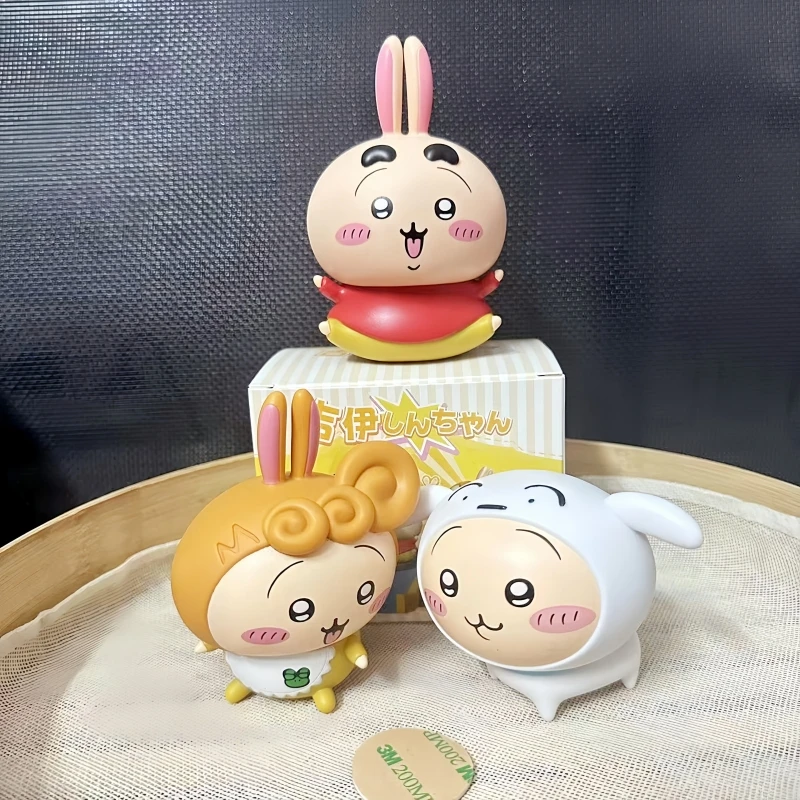 

Подлинная фигурка Chiikawa Hachiware Usagi X Crayon Shinchan Chibi, настольные украшения, детские подарки на день рождения