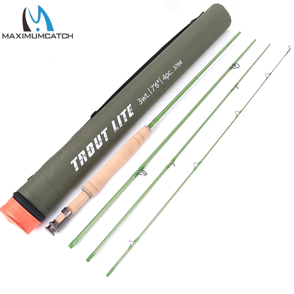 MAXCATCH Trout Lite Fly Fishing Rod IM12 Graphite Medium Fast Action Light Presentation With Hard Tube Case For Trout Anglers