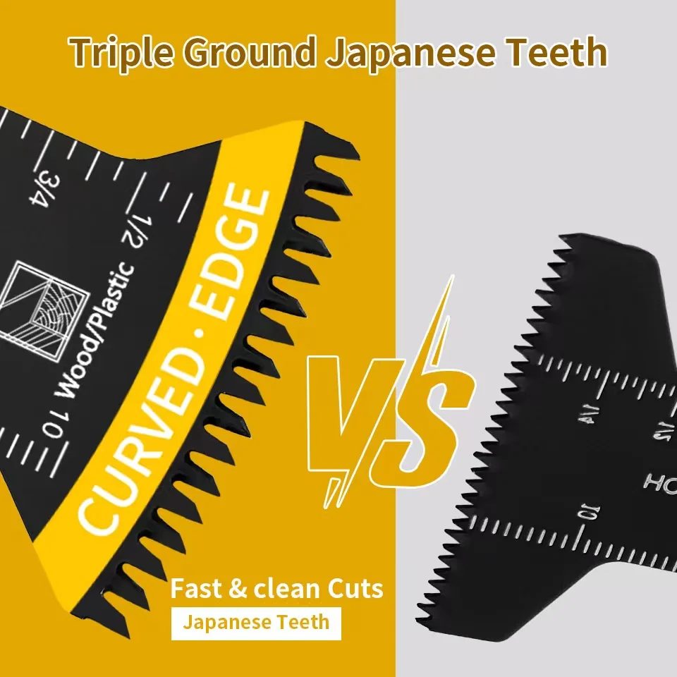 3/6PCS Extra-Long Japanese Tooth Oscillating Saw Blade Curved Edge Multitool Blade Set Efficient Cut For wood,plastic,soft metal
