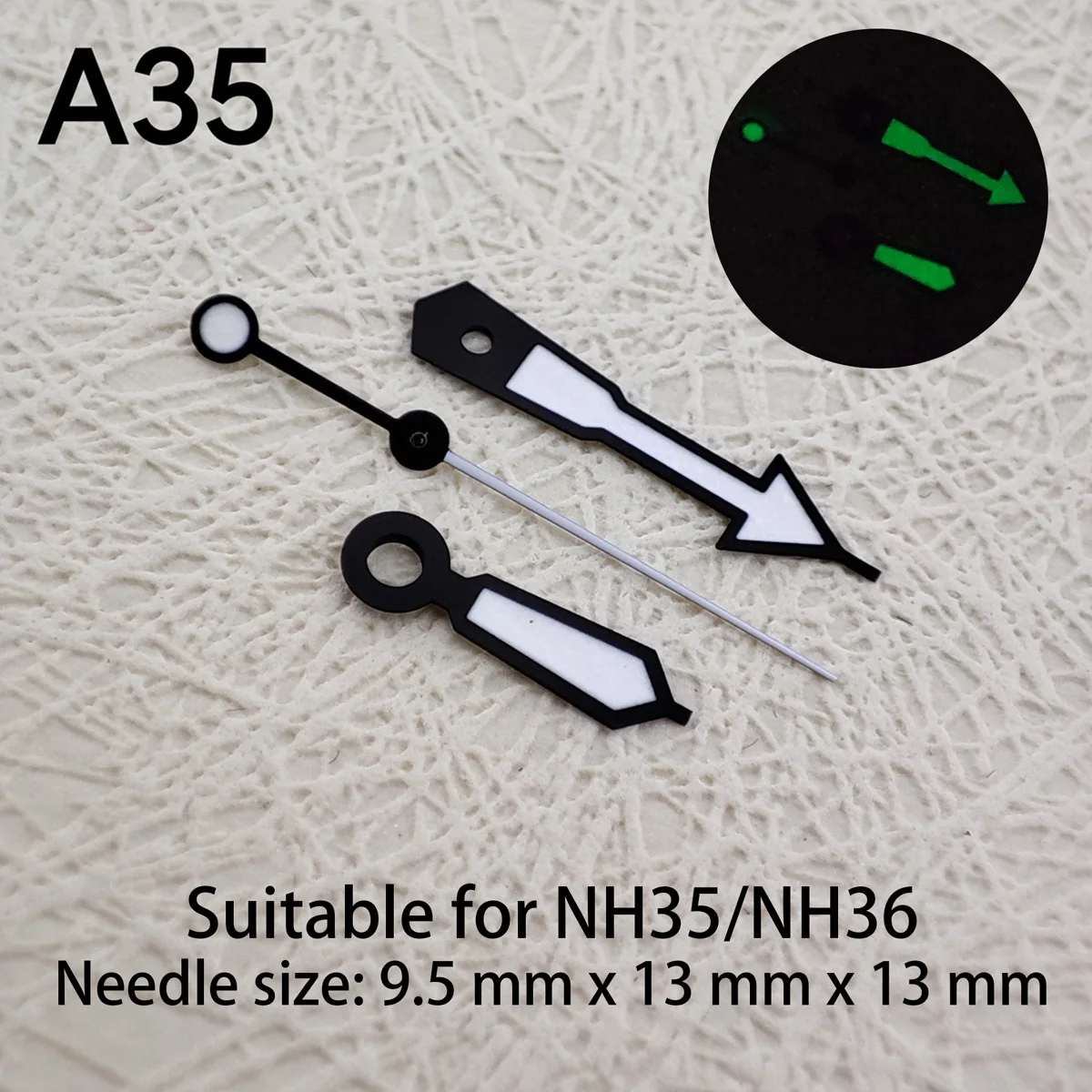 Watch Hands NH35 Hands,NH36 Hands Green Luminous Hands Second Hands Watch Accessories Suitable For NH35,NH36 Movements 08