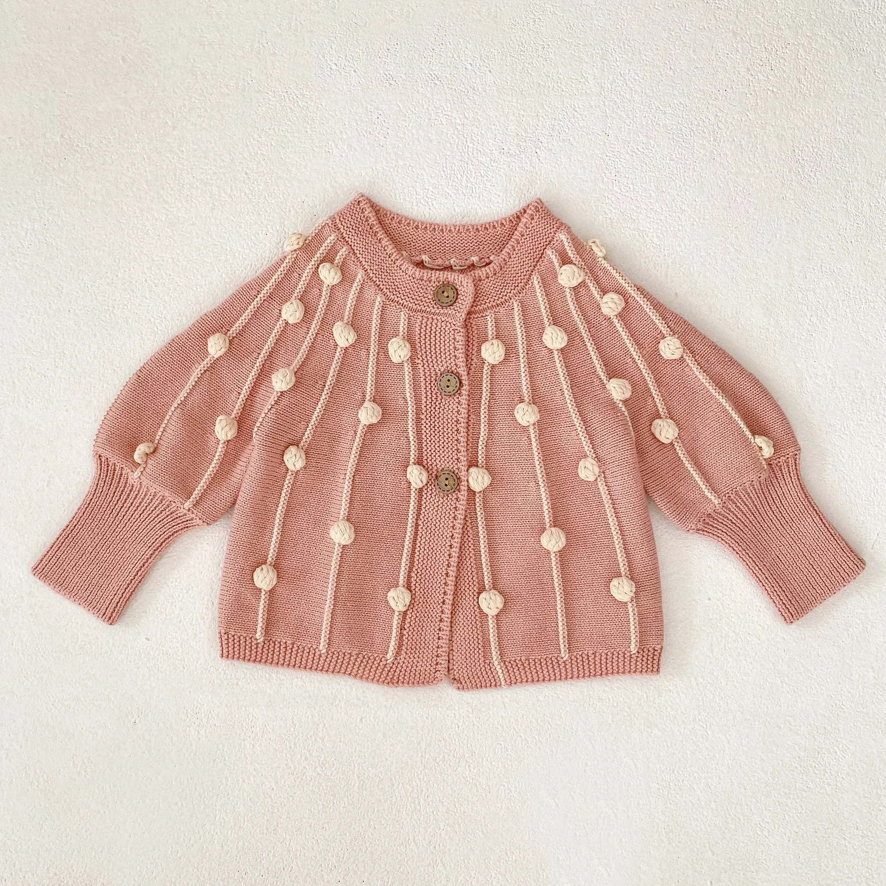 

0-3T Newborn Kid Baby Girl Autumn Winter Clothes Warm Infant Sweater Cardigan Knit Coat Cute Sweet Polka Dot Knitwear