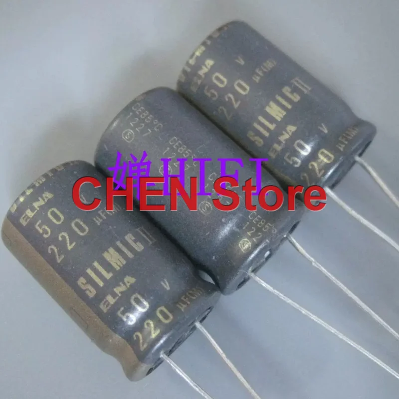 10個-ロット-純正elna-silmic-ii-220uf-50v-16x25mm-85c-50v220uf-電解コンデンサ-送料無料