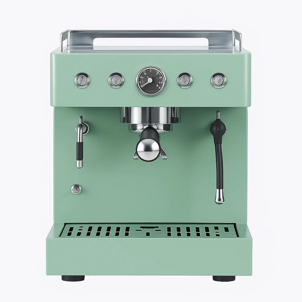 

Коммерческая полуавтоматическая кофемашина с двумя бойлерами и системой горячего водоснабжения, одногруппная, из нержавеющей стали, компактная, для бизнеса