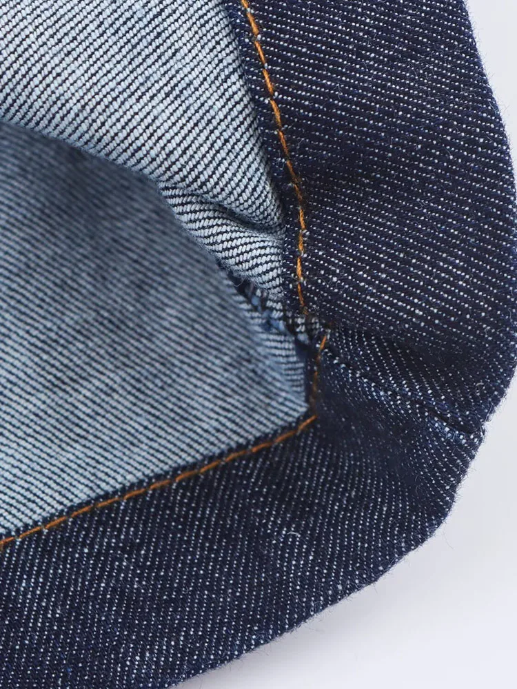 2025 frauen Herbst Denim Shirts Kleid Vintage Solide V-ausschnitt Langarm Dünne Weibliche Elegante Straße Plissee Kleider Kleidung