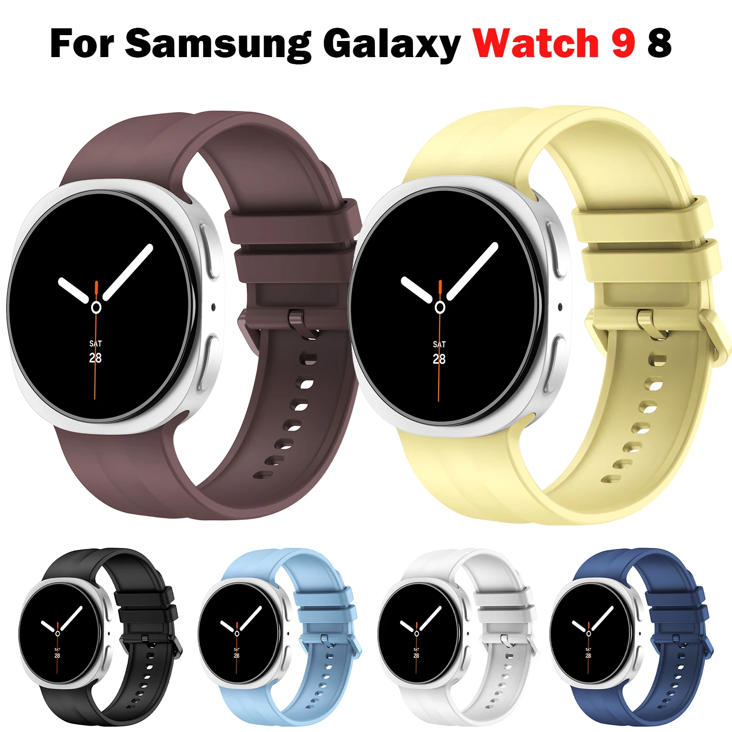 Silicone Band for Samsung Galaxy Watch 9 Strap Accessories  Rubber Bracelet for Samsung Galaxy Watch 8 40mm 44mm 8 Classic Strap