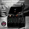 4000W 전문 얼음 백금 티타늄 합금 소프라노 다이오드 레이저 제모 기계 755/808/940/1064nm 4 파장 레이저 H 1