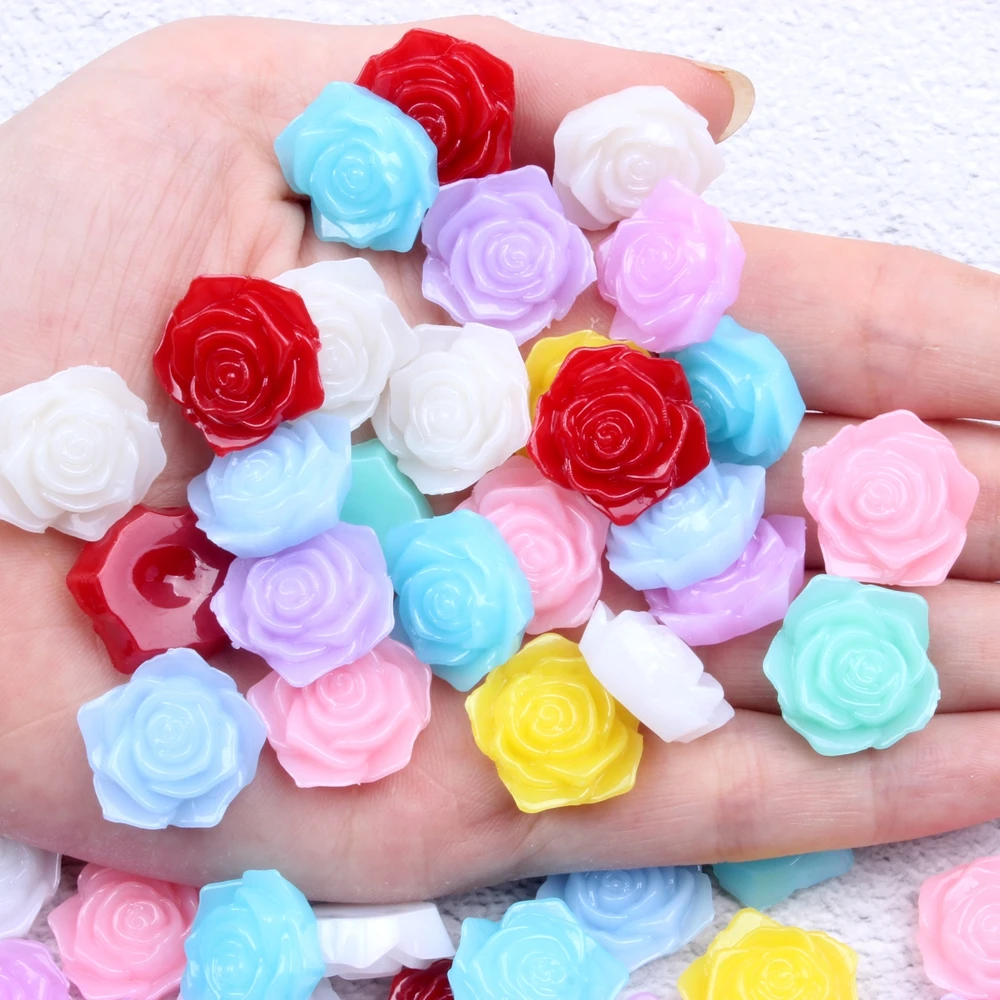 

Rose Flower 18mm 200pcs Many Colors To Choose Half Imitation Pearls Flatback ABS Resin Material Great Clothes Shoes Scrapbooks