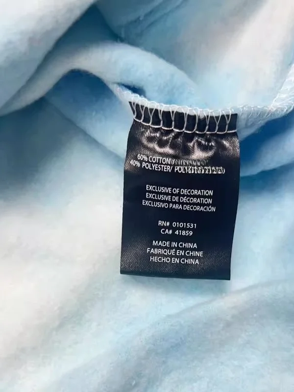 ライトフリースピュアブルーオンブル漫画パーカーカップルスウェットシャツカジュアルストリートウェア女性の春秋ファッション