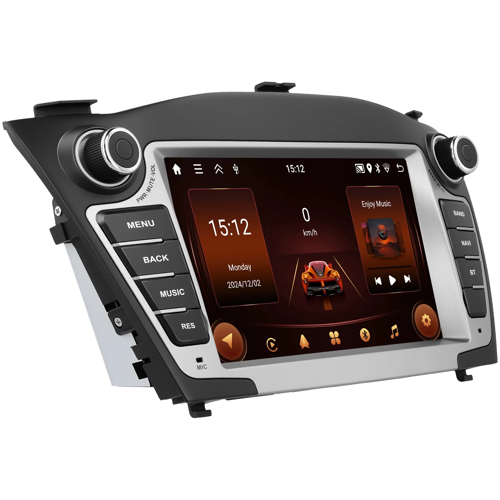 Podofo 7'' Wireless Carplay Android Auto Radio für Hyundai Tucson IX35, intelligente Fahrzeugsysteme, GPS-Navigation, BT, FM/RDS, 2-DIN-Autoradio, Head Unit, SWC, Multimedia-Stereoanlage, EQ,