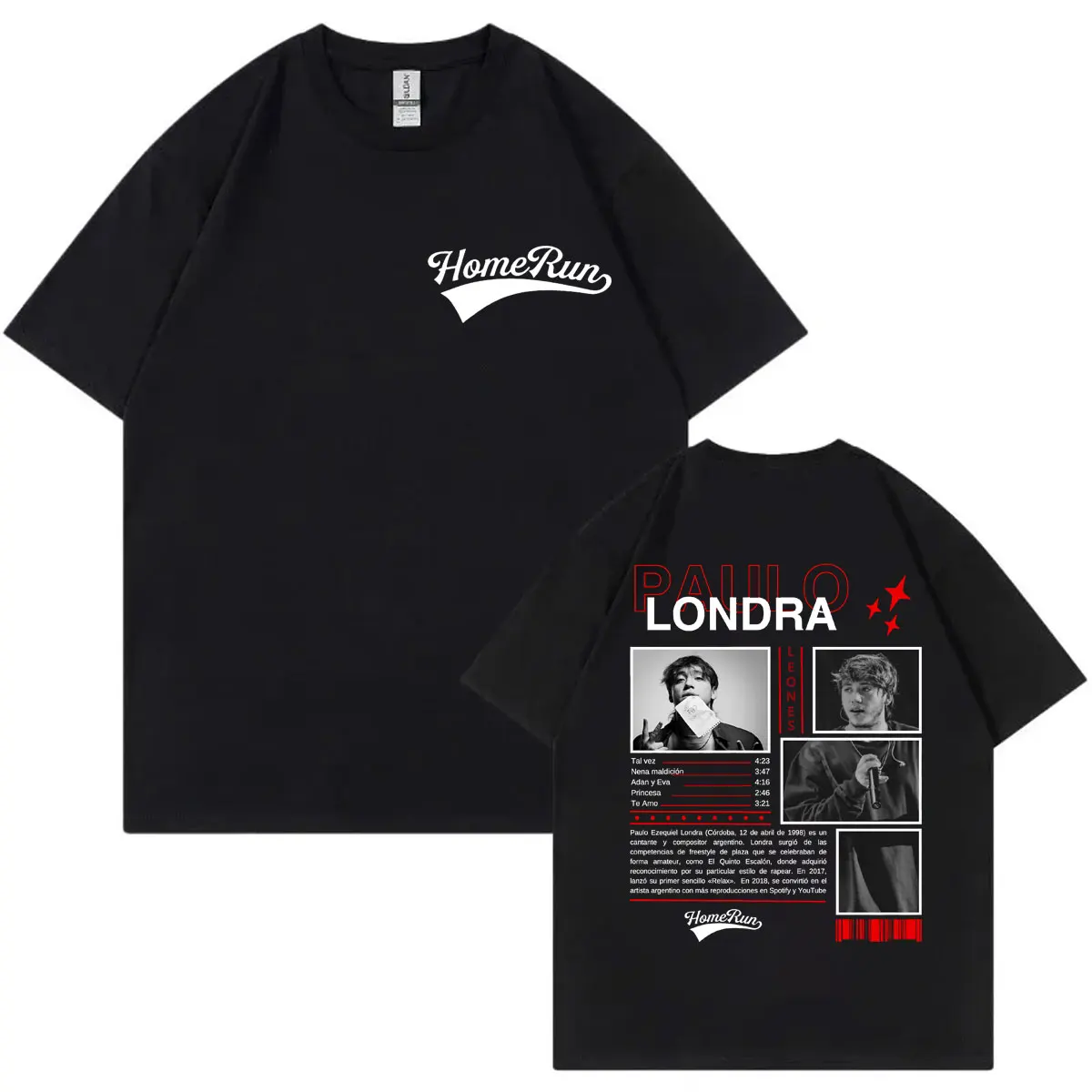 

Limited Paulo Londra Homerun T Shirt Men Women Hip Hop Vintage Short Sleeve T-shirts Fashion Casual Oversized T-shirt Streetwear