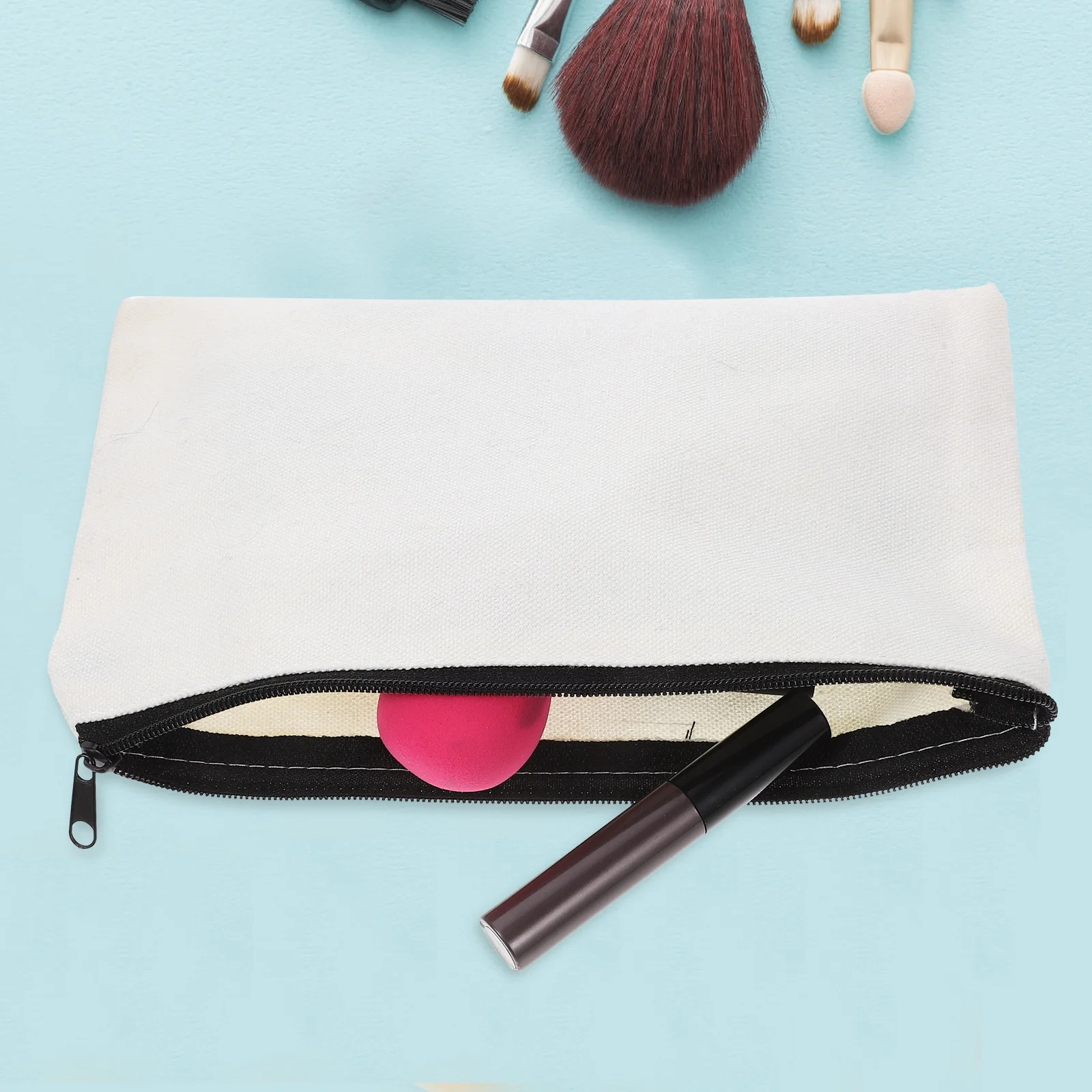 

12Pcs Canvas Zipper Bags Blank DIY Transfer Makeup Toiletry Organizer Travel Storage Pouch Portable Canvas Pouch