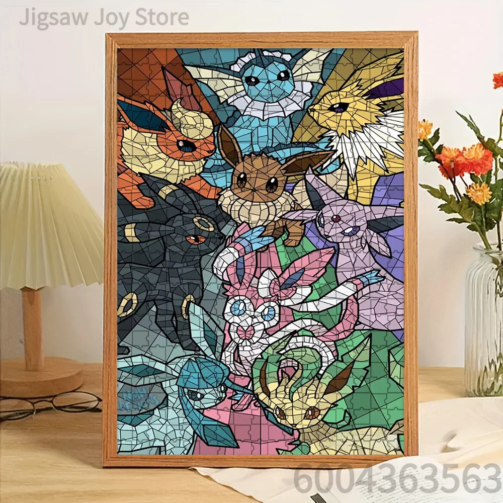 

Paper Jigsaw Puzzle Pokemon Eeveelutions Stained Glass Style Artwork Brain Teaser
