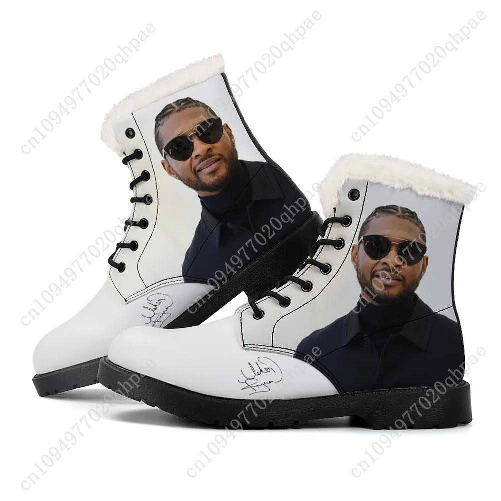 Usher Plush Boots Mens Womens Teenager Shoes Casual Boot Outdoor Light High Quality Couple Print on Demand Customize Shoe