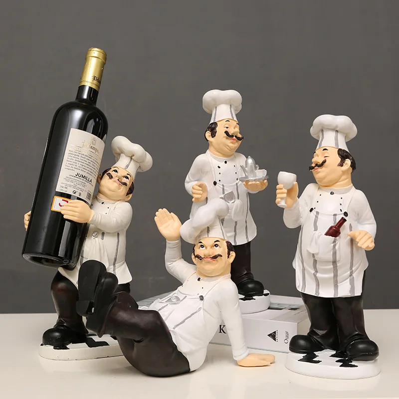 

Exquisite Restaurant Bar Chef Ornaments Cute Design Kitchen Restaurant Bar Wine Cabinet Home Decoration and Decoration