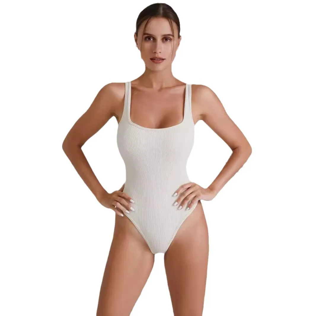 Amazon Hot Sale Vest Triangle Belly Sculpting Threaded Seamless Sports Fitness onesie cw51957