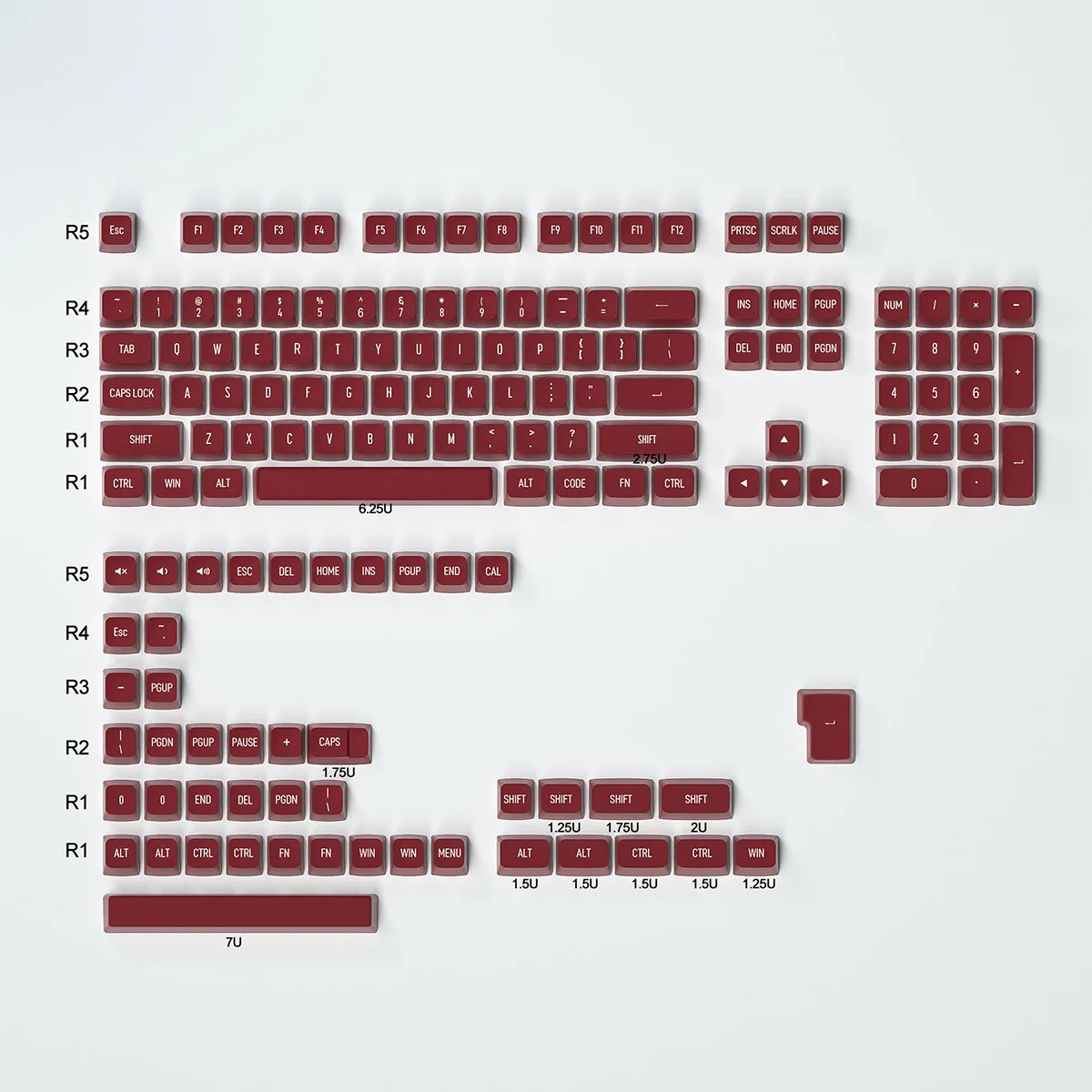 Imagem -06 - Chaves Msa Perfil Keycap Wob Minimalista Preto Branco Vermelho Cinza Perfil de Duas Cores Encaixe Boné de Teclado Mecânico 150