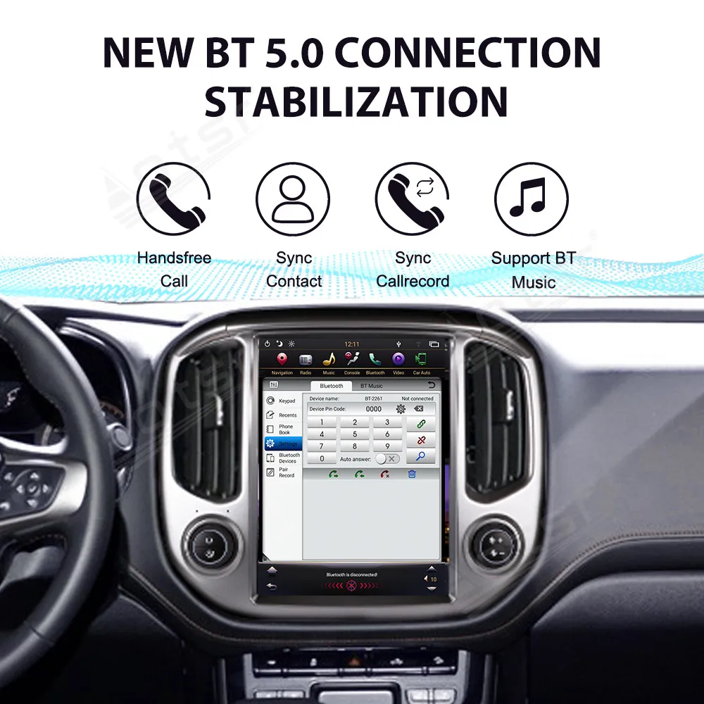 12.1-inch Android Car Radio Player for GMC Canyon Chevrolet Colorado 2015-2018 with AC/C Stereo Multimedia And Headphone Jack