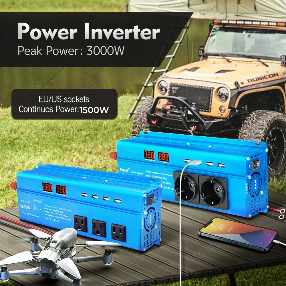 3000W muslimex 12v 220v muslimus con porte USB campeggio Motor House Converter Power muslimah