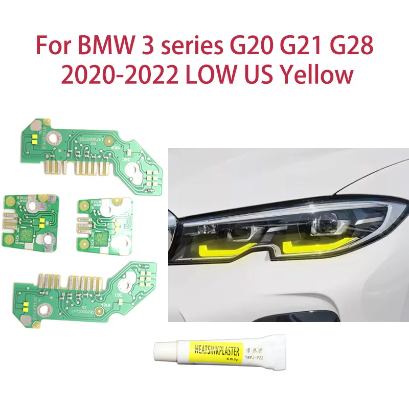 

1 pair Lemon Yellow Car Hernia DRL Chip Angel Eyes Car headlights Ballast chip For BMW 3series G20 G21 G28 20-22 LOW US version