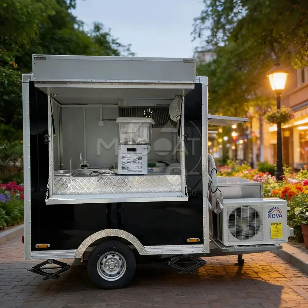 Mobile Multi-Function Food Trailer with Air Conditioner Street Food Vending Cart for Night Market