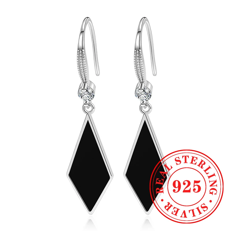 

Huitan геометрические серьги-капли женские из стерлингового серебра 925 пробы, великолепные аксессуары высокого качества, эстетические универсальные вечерние украшения