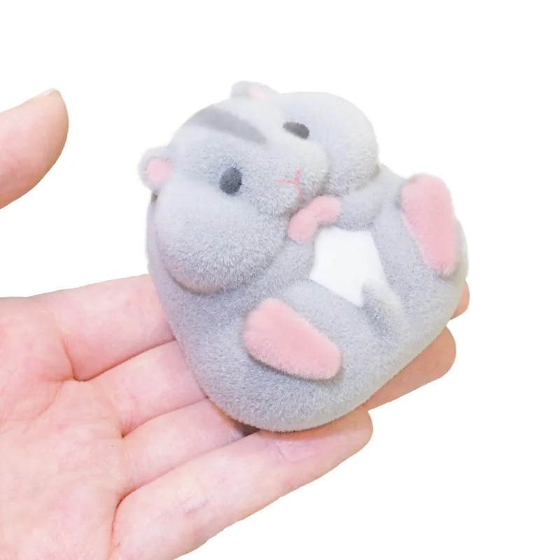 Original Genuine Capsule Toys Cute Kawaii Fatty Milky Soft Hamster Flocking Plush Dolls Squeeze Stress Relief Gashapon Toys