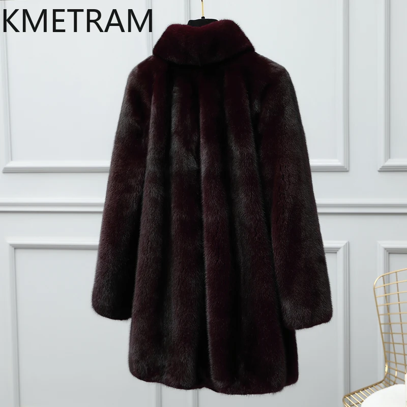 KMETRAM 100 % Nerzpelz-Kleidung für Damen, Wärme, modische neue Oberbekleidung, 2025, mittellanger Winter-Echtpelzmantel, Enrique Nadal Nadal Turismo