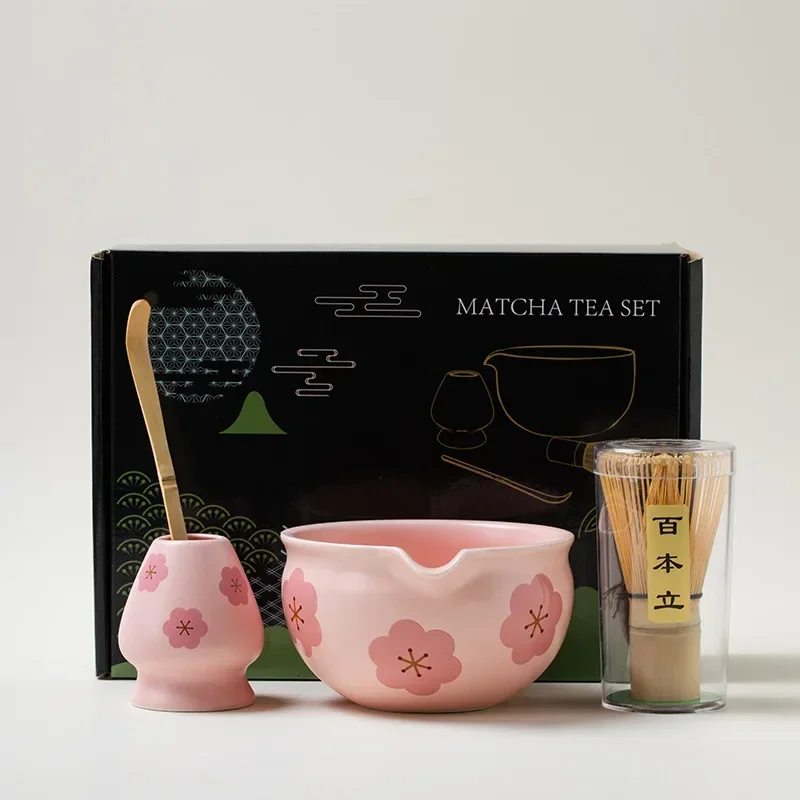 4/7PCS Japanese Matcha Tea Set  Premium Color Box Ceramic Bowl & Bamboo Whisk, Complete Traditional Tea Ceremony Tools