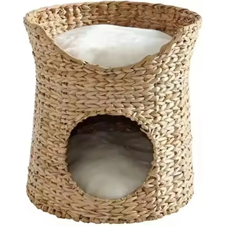 

Wholesale 2-tier cat cage handmade from water hyacinth at cheap price made in Vietnam