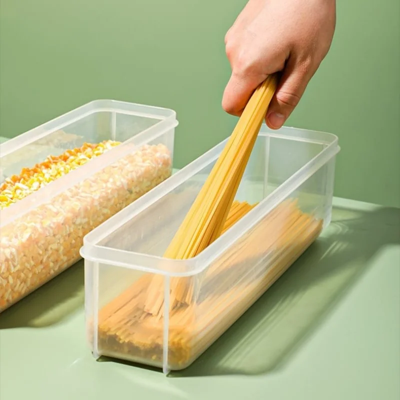 Lid Storage Crisper Boxes Rectangle Noodle Food Storage Box Refrigerator Transparent Moisture-Proof Sealed Food Storage Box With