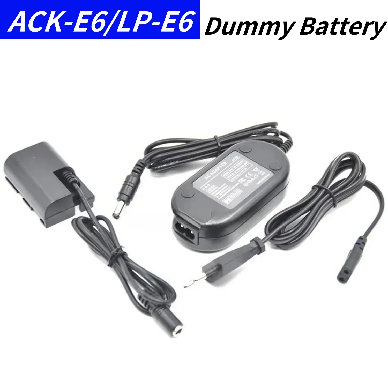 DR-E6 DC Coupler LP-E6 LPE6 Dummy Battery＋ACK-E6 AC Power Adapter For Canon EOS 60D 6D 7D 5D Mark II III 5D2 5D3 Digital Camera