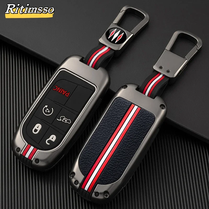 New Metal Car Remote Key Cover Case Shell for Jeep Commander Grand WK2 KL BU MP Dodge Chrysler 200 300C Protection Accessories