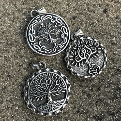 Norse Mythology Yggdrasil Viking Necklace Men Amulet Stainless Steel Odin Viking Tree of Life Necklace Pendant Jewelry Wholesale