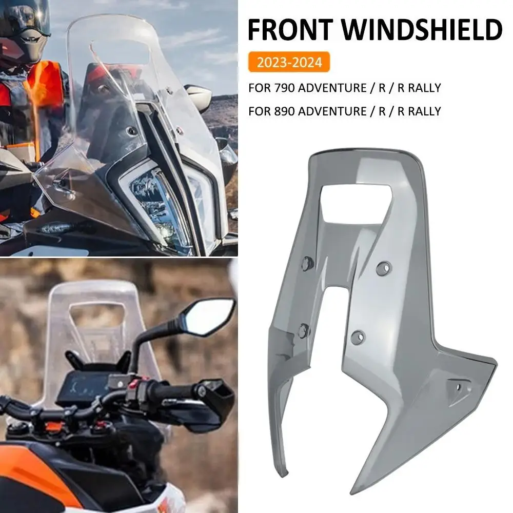 Motorcycle Acrylic Rally Windshield Wind Deflector Screen Shield WindScreen Visor For 790 890 ADV Adventure R Rally 2023 2024